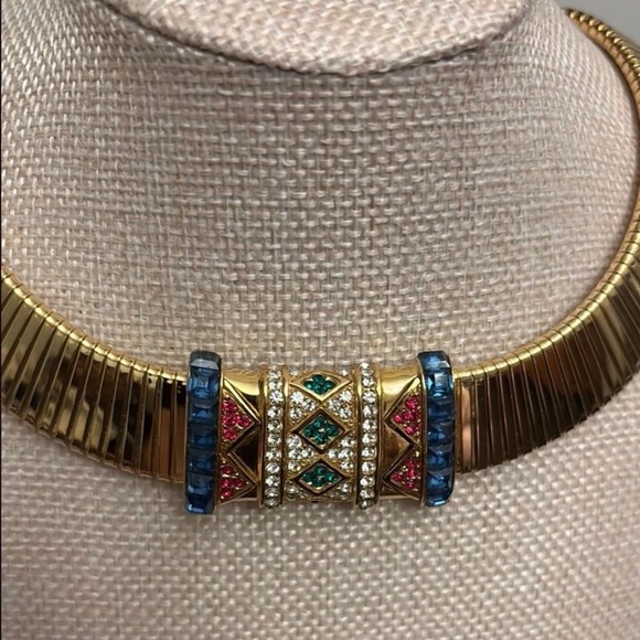 Rare Vintage Ciner Jewelry - Rare Vintage Ciner Luxurious Gold Necklace with Vibrant Accents